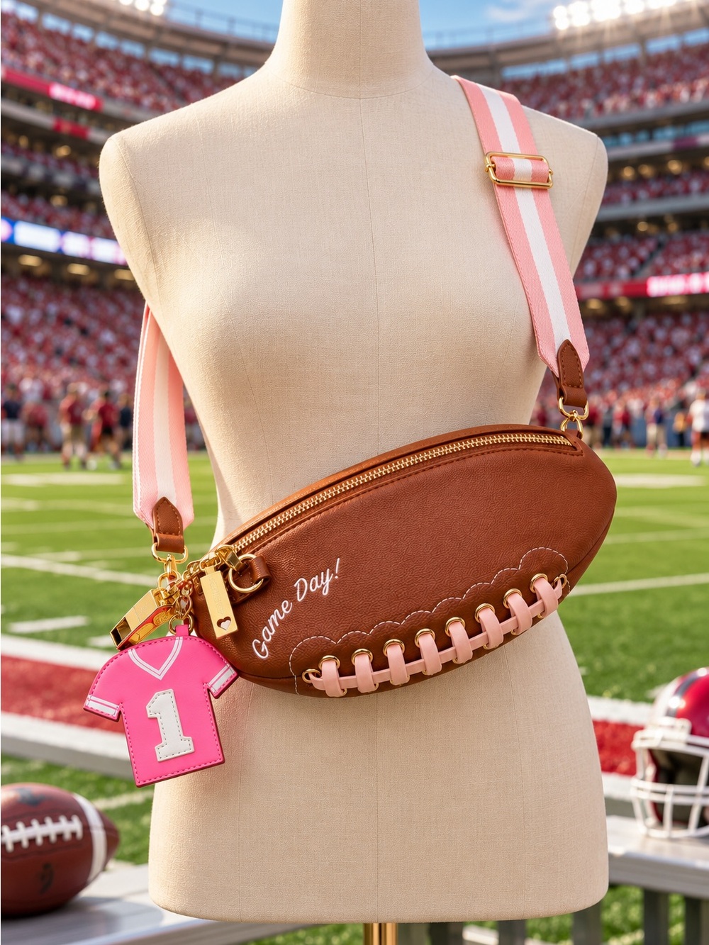 NWT Betsey Johnson Game Day Football Crossbody Bag